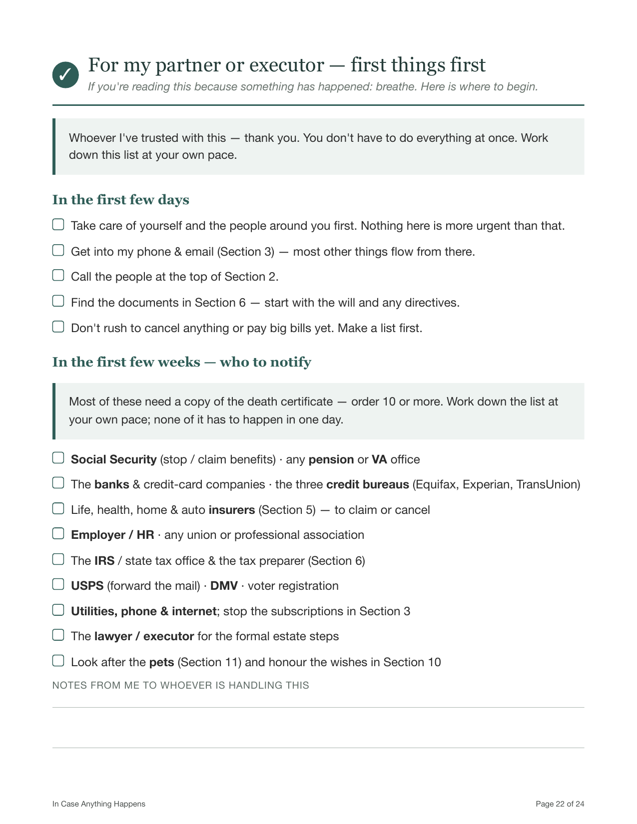 See: the who-to-call checklist page